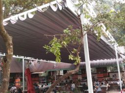 Chọn mái che xếp có màu sắc ưa nhìn cũng đừng nhạt quá